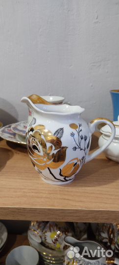 Чайный кофейный сервиз Золотая роза Вербилки