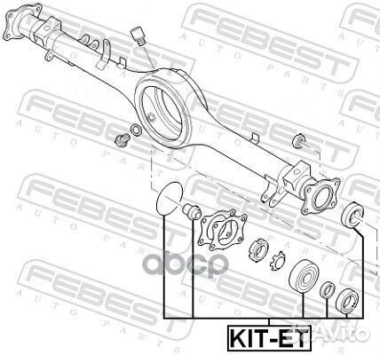 Подшипник задней полуоси комплект kitet Febest