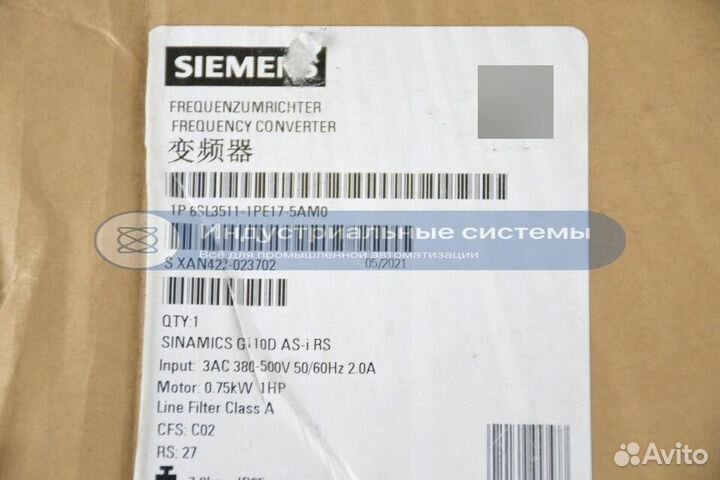 Преобразователь частоты Siemens 6SL3 511-1PE17-5AM