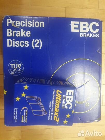 Тормозные диски и колодки EBC на субару комплект