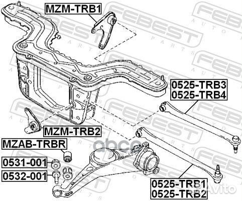 Тяга подвески нижняя зад лев 0525TRB1 Febest