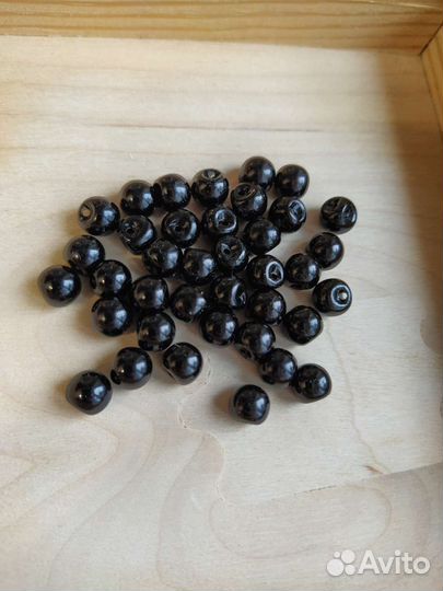 Глазки 8 мм бусины со смещенной петелькой