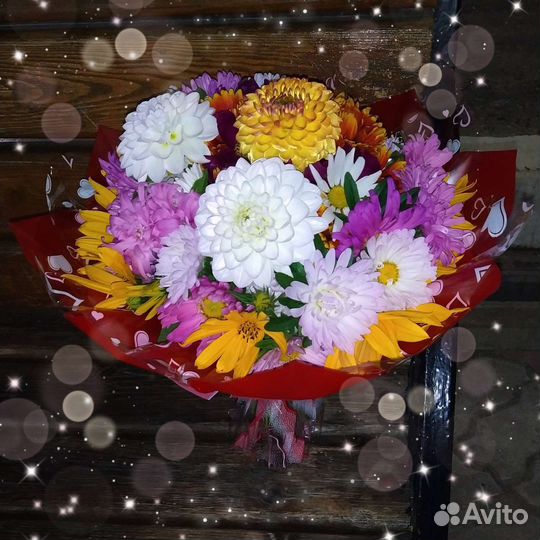 Букеты.Цветы.Георгины.Гладиолусы.хризантемыромашки