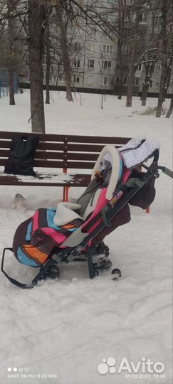 Детские санки коляска с колесами