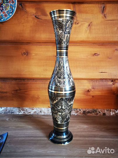 Ваза латунь, Индия, Ганг, винтаж