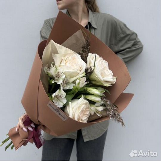 Букет цветов «Шоколадное мороженое» (роза)