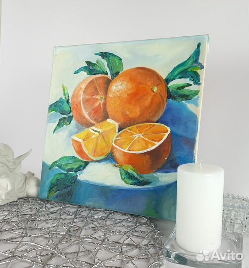 Сочные апельсины. Картина маслом 30\30см