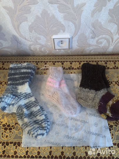 Носочки вязаные шерстяные