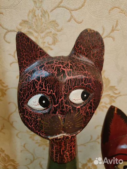 Статуэтка кошка деревянная