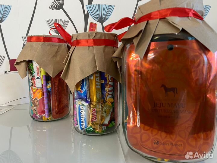 Подарок, банка со сладостями, банка конфет