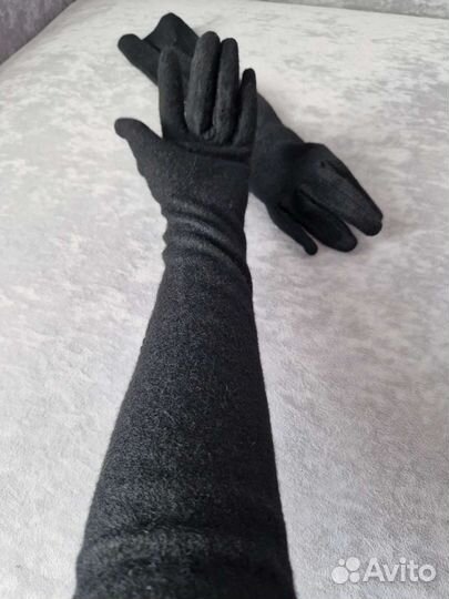 Перчатки длинные женские чёрные