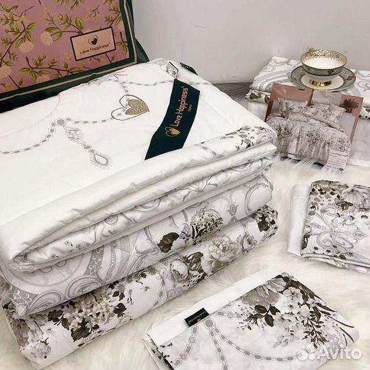 Постельное бельё с одеялом евро