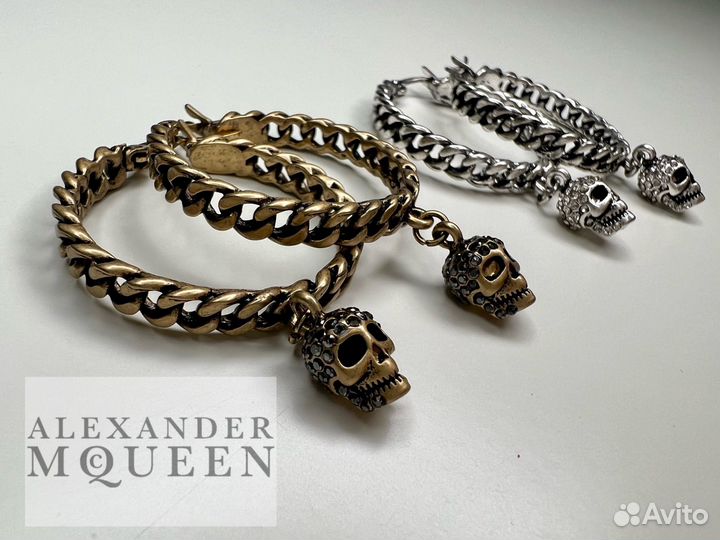 Сережки кольца Alexander McQueen с черепом