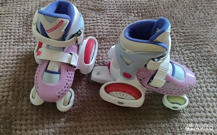 Роликовые коньки, защита и шлем