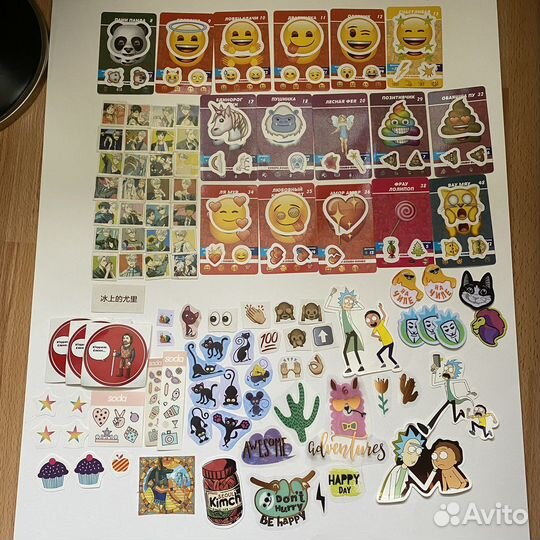 Наклейки (аниме, стикеры, эмоджи, рик и морти)