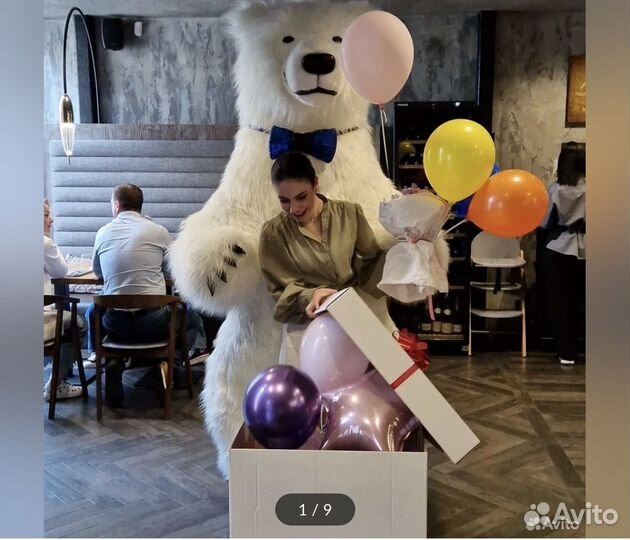 Ростовая кукла Белый мишка Праздник