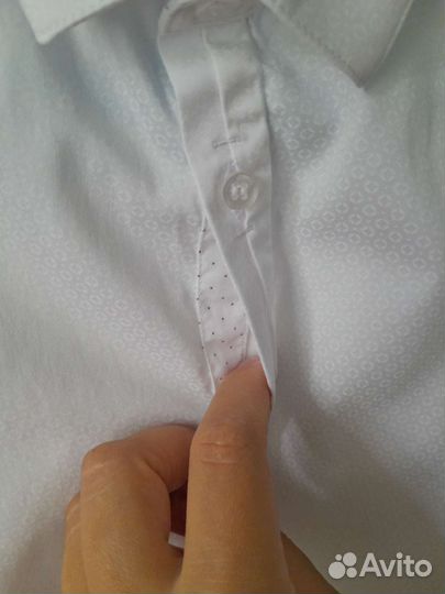 Рубашка белая next 134 с набивным рисунком