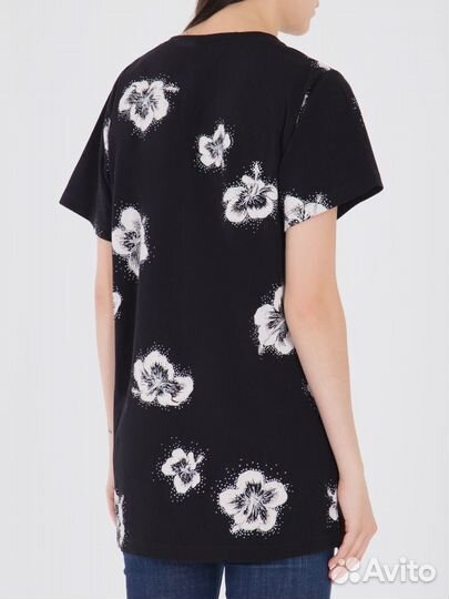 Хлопковая футболка с цветами Saint Laurent