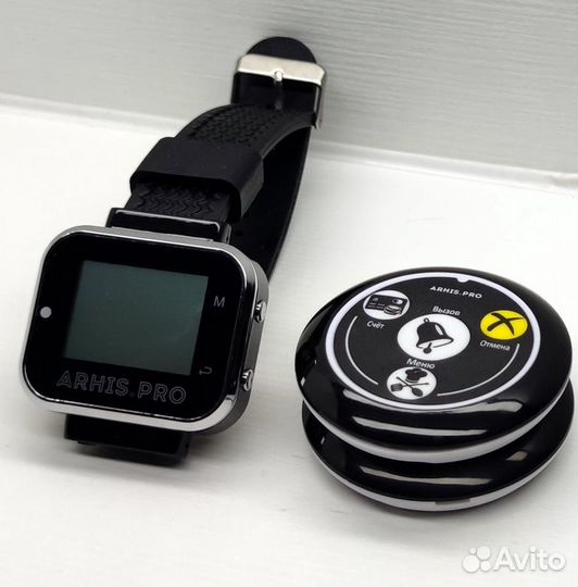 Кнопка вызова официанта и часы приемник сигнала