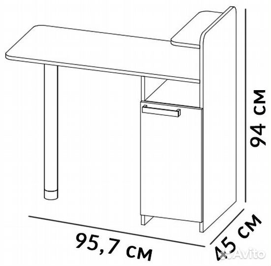 Стол макияжный (маникюрный ) №2 (96х94х45) серый