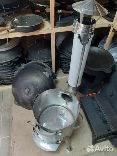 Печь для чугунного казана Учаг из нержавейки