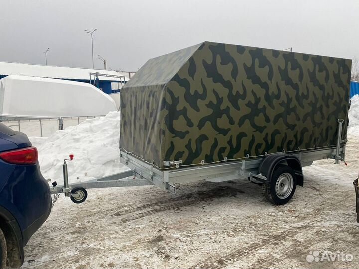 Прицеп 17.022 для снегохода с тентом для охотников