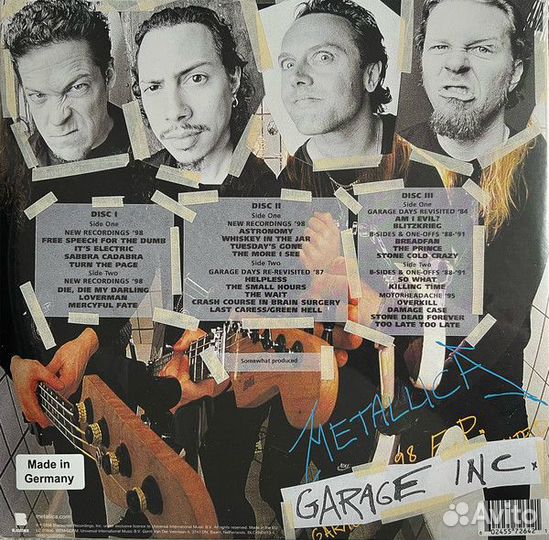 Виниловая пластинка Metallica - Garage Inc. (Limited Fade To Blue Vinyl 3LP)