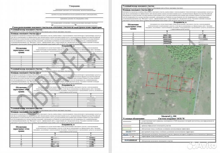 Схема расположения земельного участка на кпт