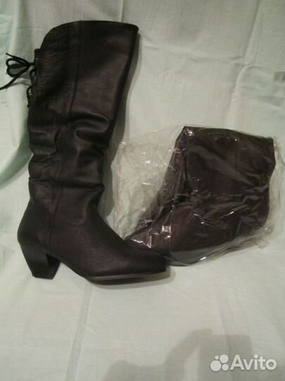 Сапоги новые, натуральная кожа, зимние, черные