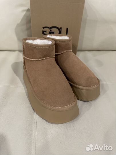 Зимние UGG из замши коричневые