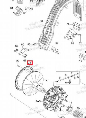 417223738 Венец вариатора 600HO Ski-Doo ring gear