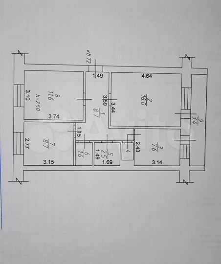 3-к. квартира, 57,6 м², 4/5 эт.