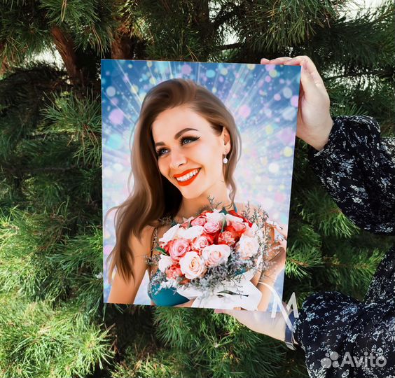 Портрет по фото на холсте. Печать фото на холсте