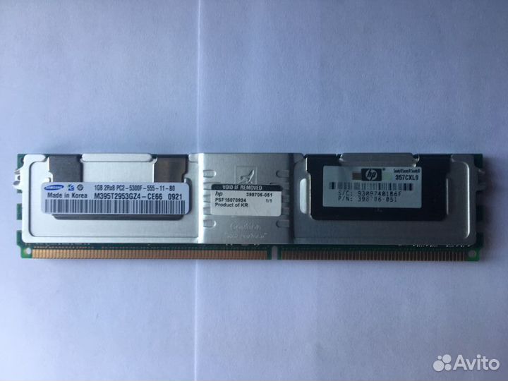 Модуль памяти samsung FB-dimm DDR2 1Gb 398706-051