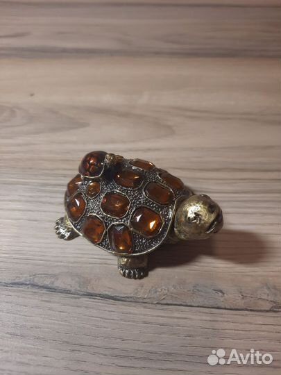 Шкатулка Черепаха металл с никель-серебряным покр