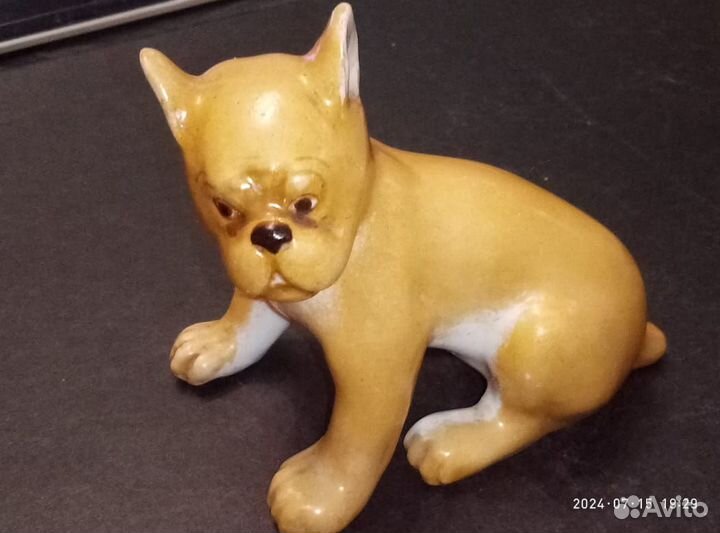 Фарфоровая статуэтка Щенок бульдога 40ые года