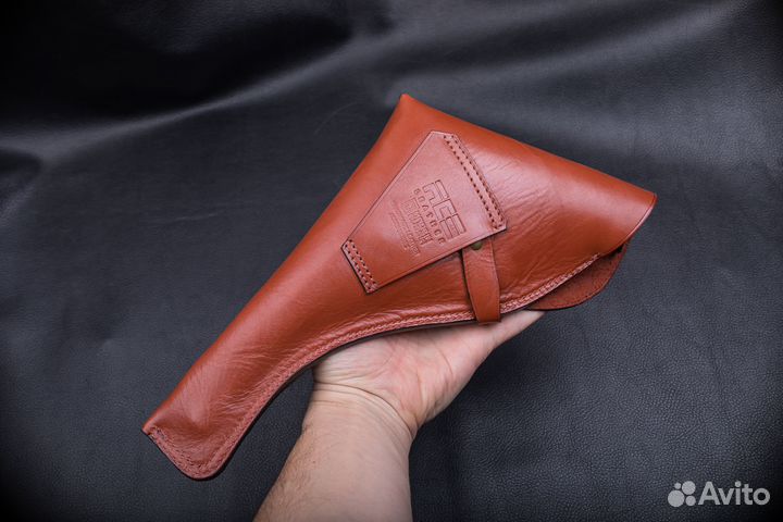 Кожаная авторская кобура для Webley Mark VI