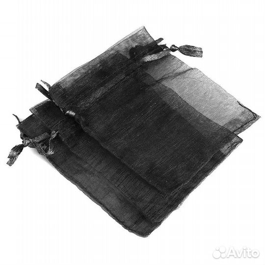 Мешочки из органзы 50шт. Пакетики 9х12см черные