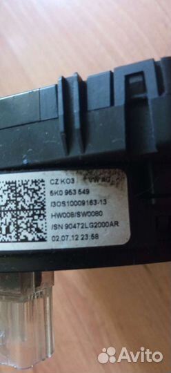 5K0953549 подрулевой шлейф Шкода Октавия А5