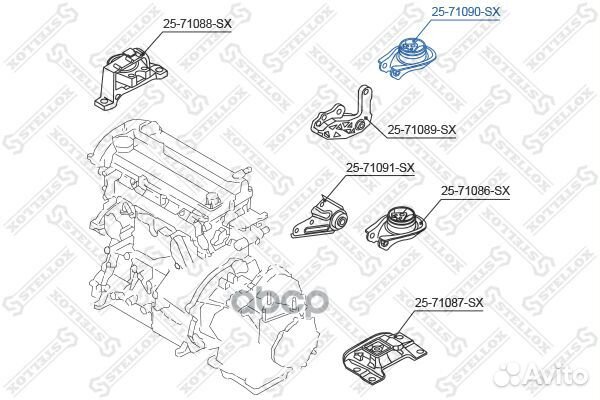 Подушка двс задняя Mazda 3 2.0i 03 2571090SX