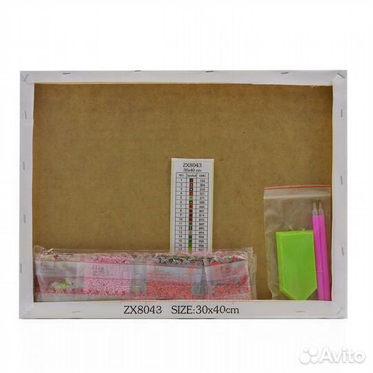 Алмазная мозаика 30x40 Летний букет цветов и книга