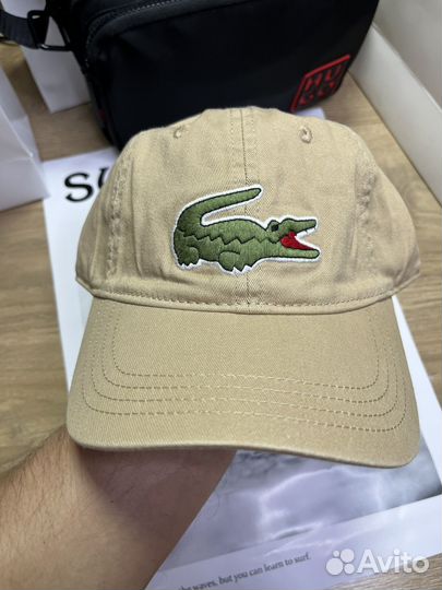 Кепка lacoste бежевая новая