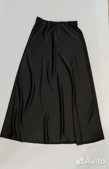 Юбка женская атласная черная