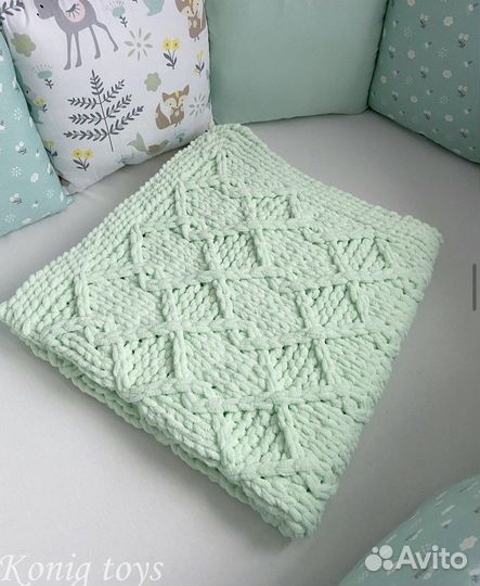 Детские пледы вязаные плюшевые