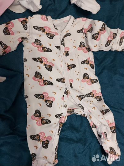 Слипы 2 шт и шапочки 2 шт на девочку 50-53