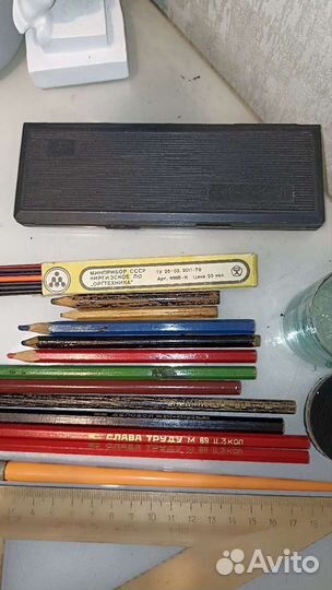 Канцелярские товары времен СССР, чернильницы и т.д