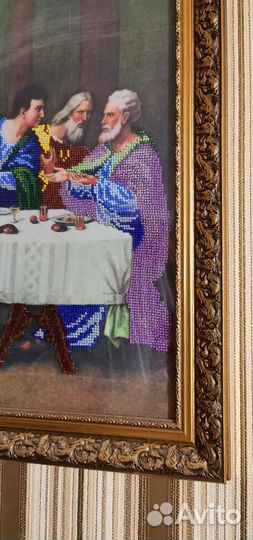 Икона Тайная Вечеря вышито бисером