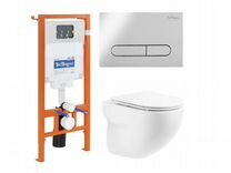 Унитаз подвесной безободковый с креплением 525х360х385 belbagno onda bb066chr