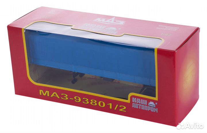 Маз-93801/2 полуприцеп с тентом, синий