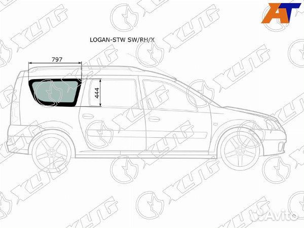 Стекло кузова боковое (не опускное) dacia logan